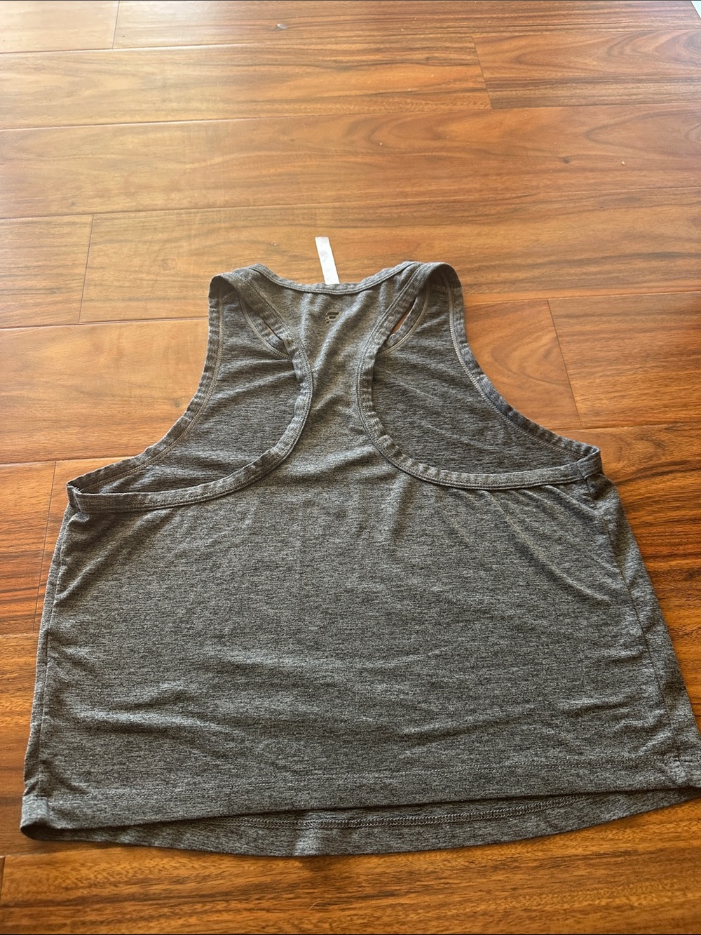 Fabletics Gray Racerback Crop Tank - Picture 2 of 3